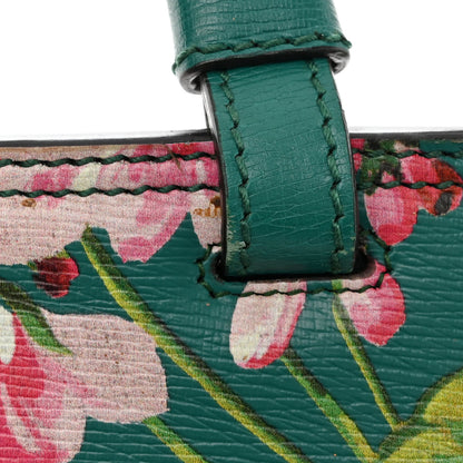 Gucci Shangai Calfskin Blooms Print Medium Bamboo Daily Top Handle Bag Clear Bright Emerald Multicolor 16 of 19