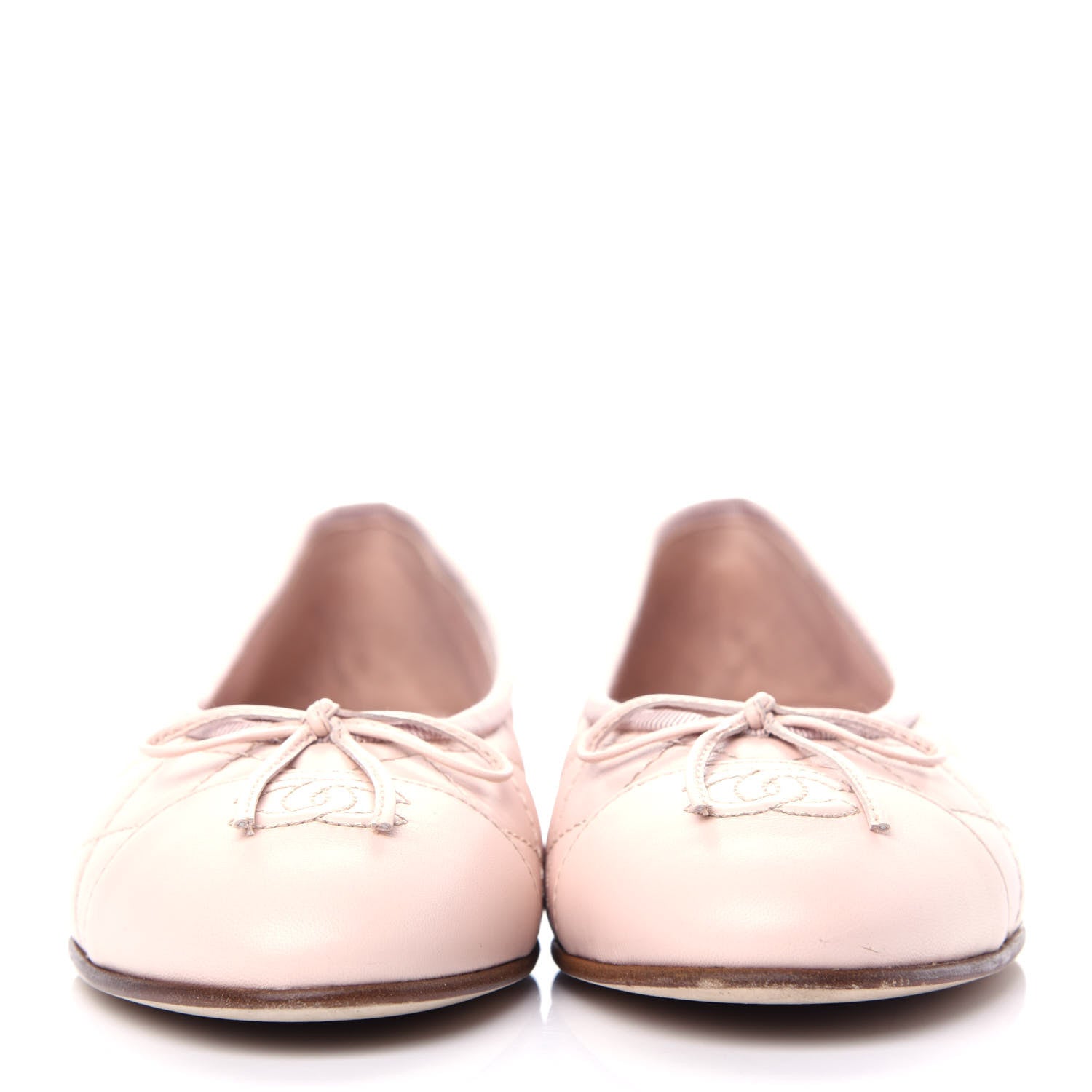 Chanel Lambskin Quilted Cap Toe Ballerina Flats 38.5 Light Pink 2 of 10