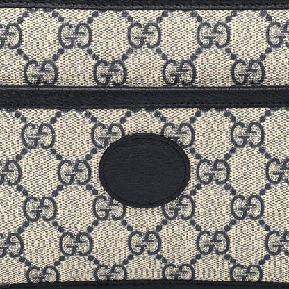 Gucci GG Supreme Monogram Textured Dollar Calfskin Mini Retro Interlocking G Shoulder Bag Beige Blue 8 of 11