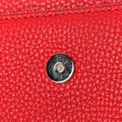Valentino Garavani Pebbled Calfskin Rockstud Flap Wallet On Chain Rouge Pur 14 of 15