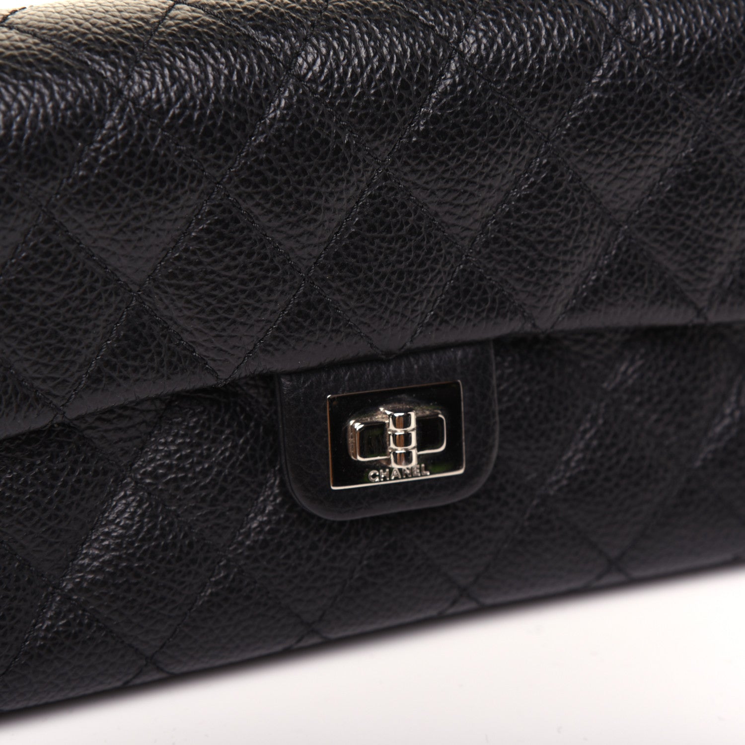 Chanel Grained Calfskin Quilted 2.55 Reissue Flap Belt Bag Clutch Black 11 of 14