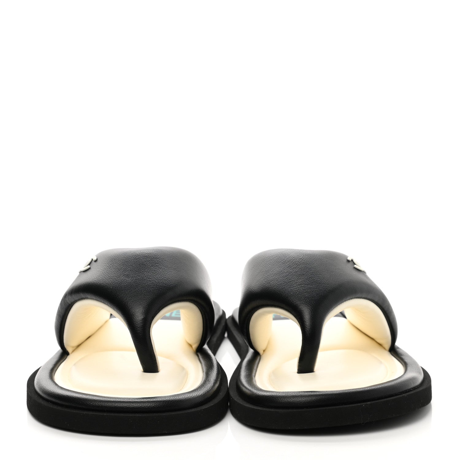 Chanel Lambskin Padded Pool Thong Sandals 40 Black 2 of 10