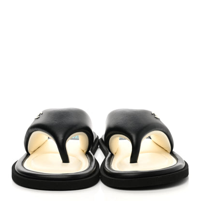 Chanel Lambskin Padded Pool Thong Sandals 40 Black 2 of 10
