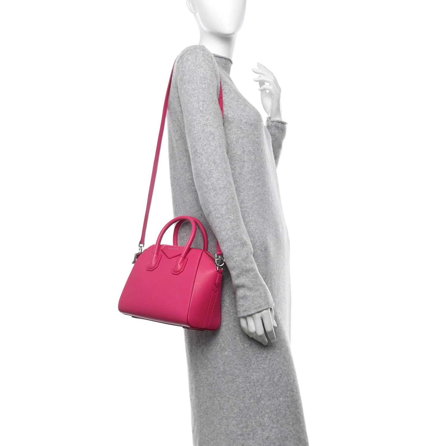 Givenchy Sugar Goatskin Mini Antigona Neon Pink 3 of 10
