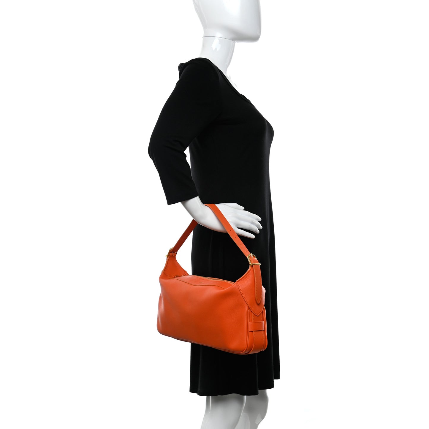 Supple Calfskin Medium Romy Shoulder Bag Pop Orange
