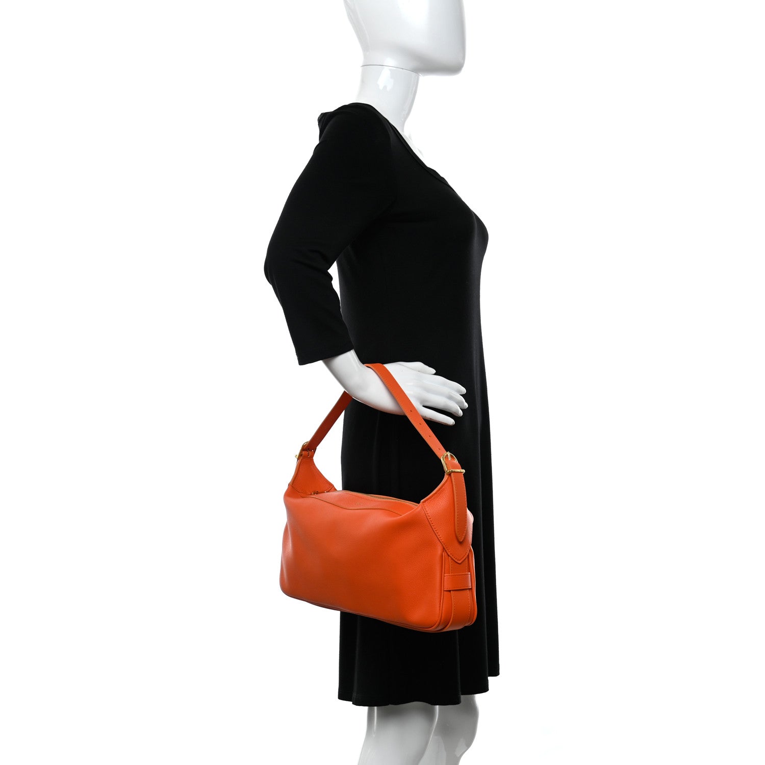 Celine Supple Calfskin Medium Romy Shoulder Bag Pop Orange 2 of 12