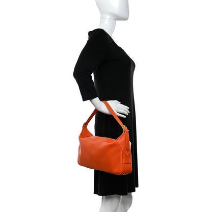 Celine Supple Calfskin Medium Romy Shoulder Bag Pop Orange 2 of 12