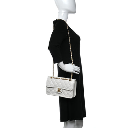 Chanel Caviar Quilted Medium Sweet Classic Flap White 2 of 10