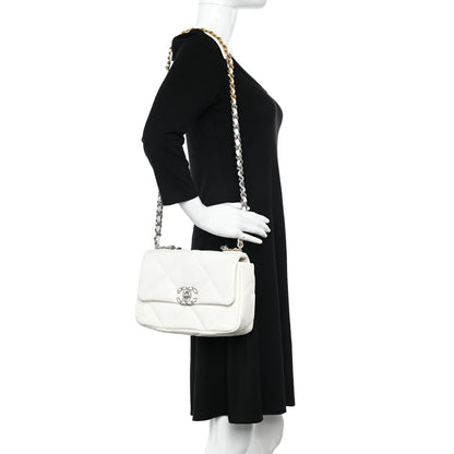 Chanel Lambskin Quilted Medium Chanel 19 Flap White 2 of 9