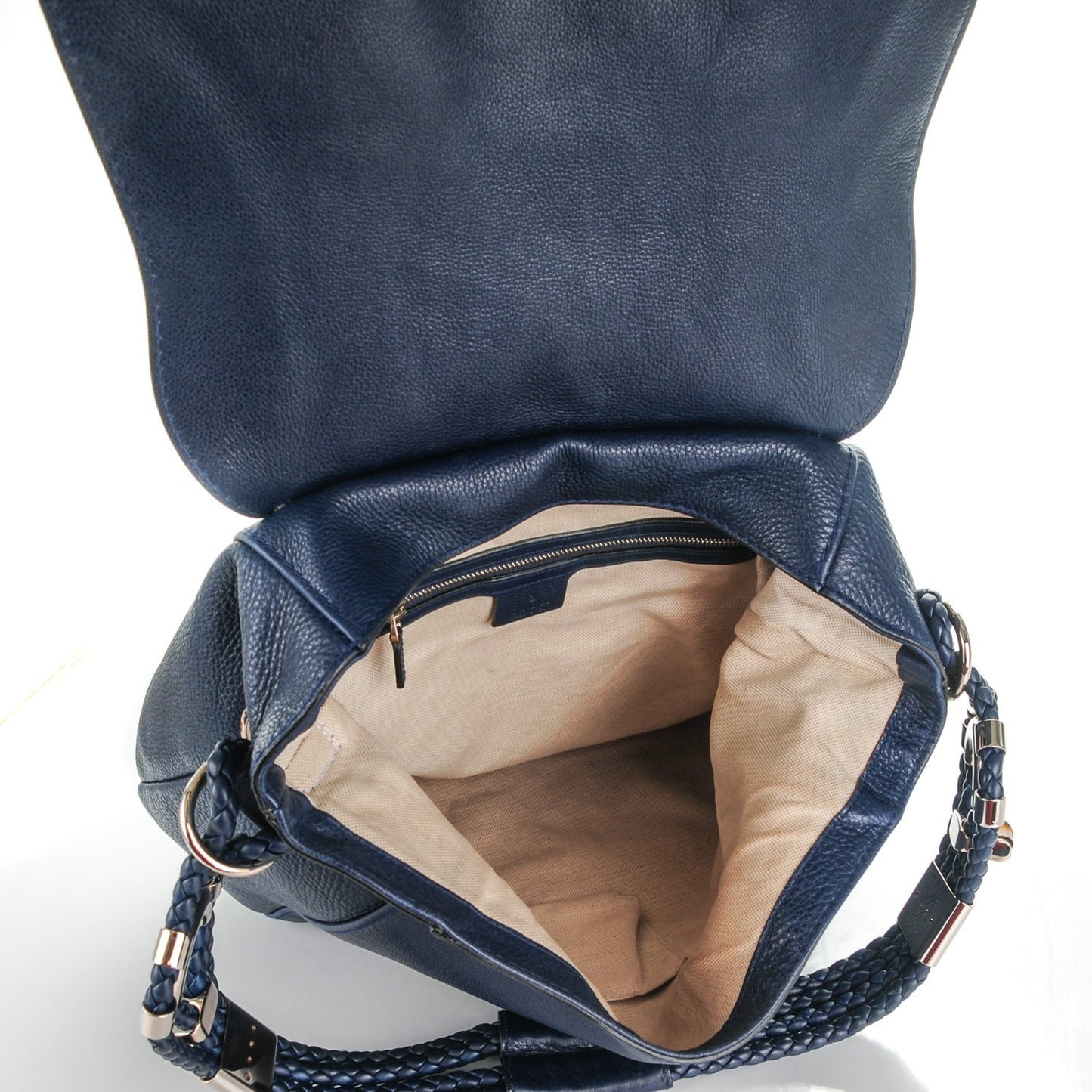 Calfskin Large Techno Horsebit Flap Blue