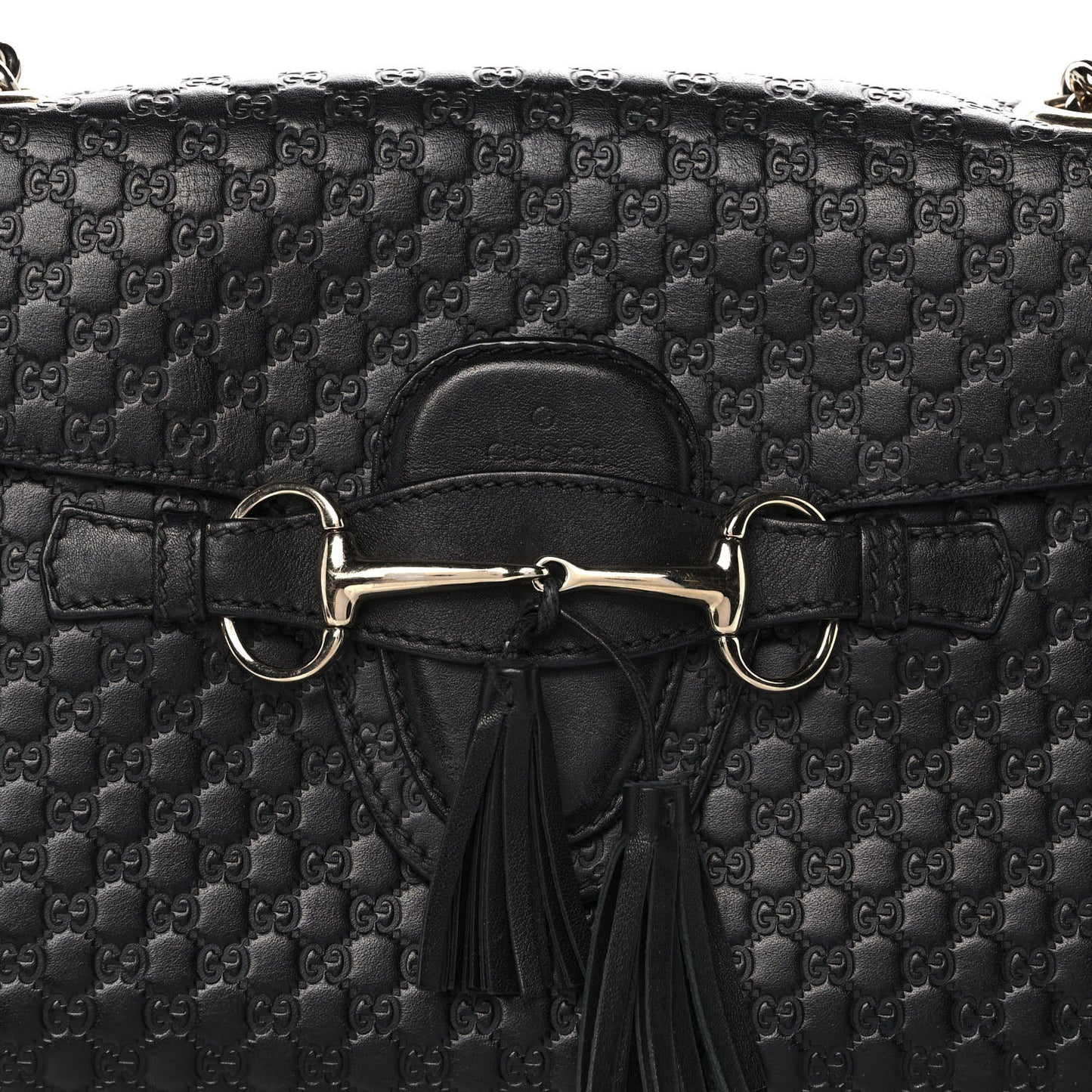 Microguccissima Medium Emily Chain Shoulder Bag Black