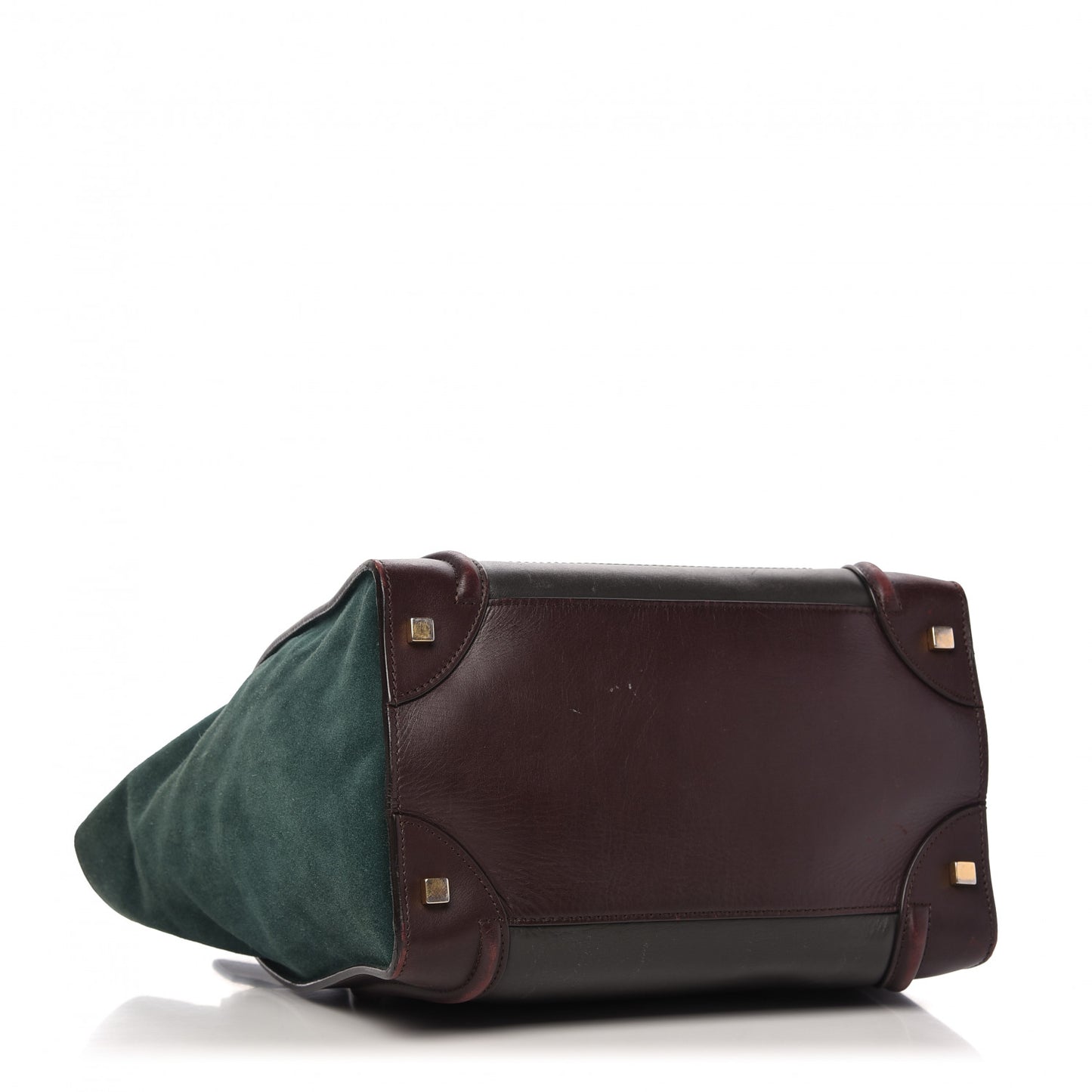 Smooth Calfskin Suede Mini Tri-Color Luggage Burgundy