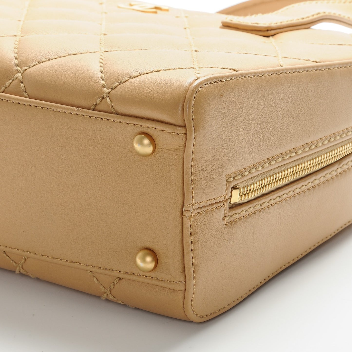 Lambskin Surpique Shoulder Bag Beige
