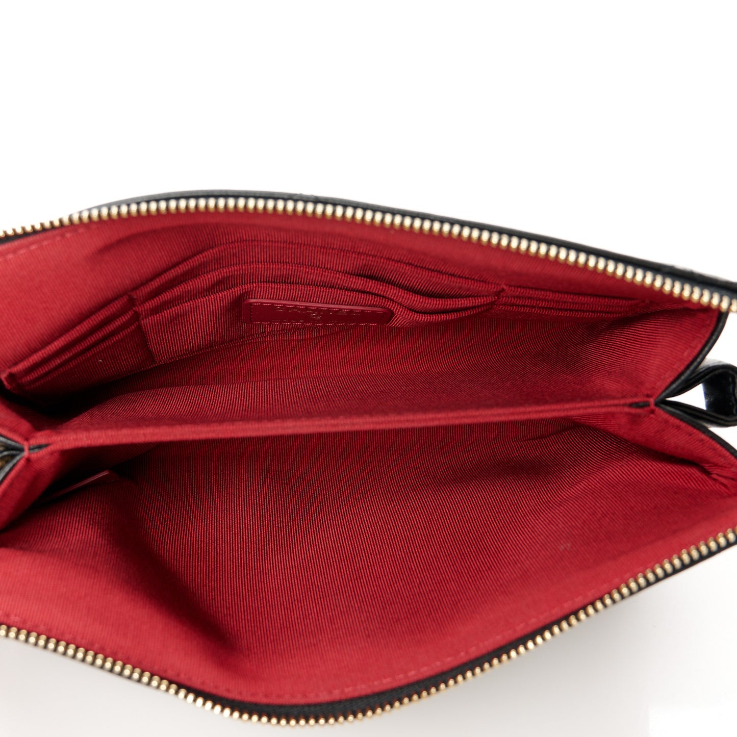 Shiny Goatskin Quilted Small Chanel 19 Pouch With Handle Black