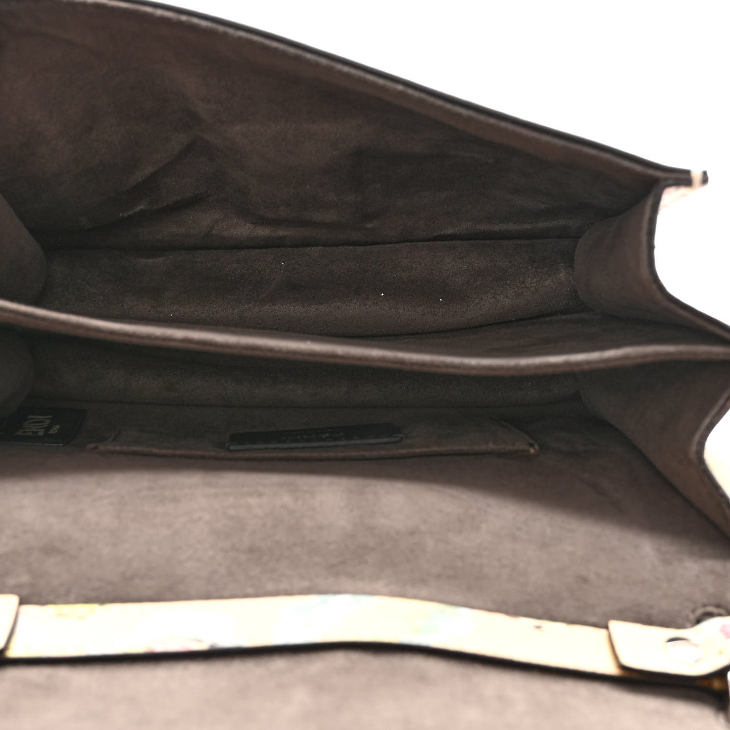 Vitello Marie Antoinette Print Scalloped Mix Studded Small Kan I Shoulder Bag Panna Multicolor