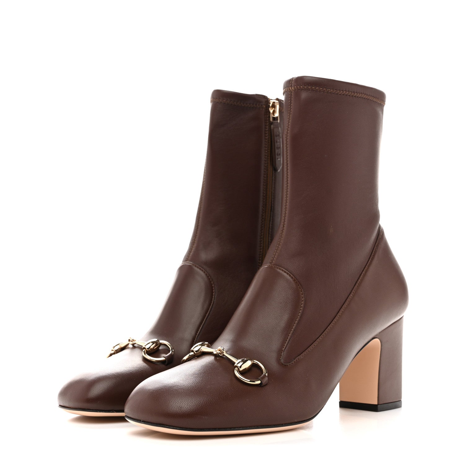 Gucci Nappa Horsebit Ankle Boots 38.5 New Chocolate 4 of 8