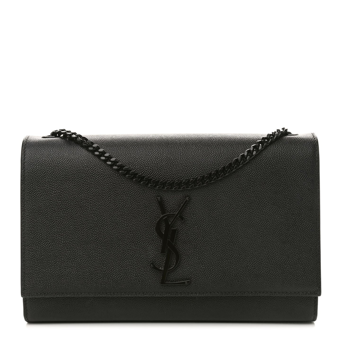Grain De Poudre Medium Classic Monogram Kate Satchel Black