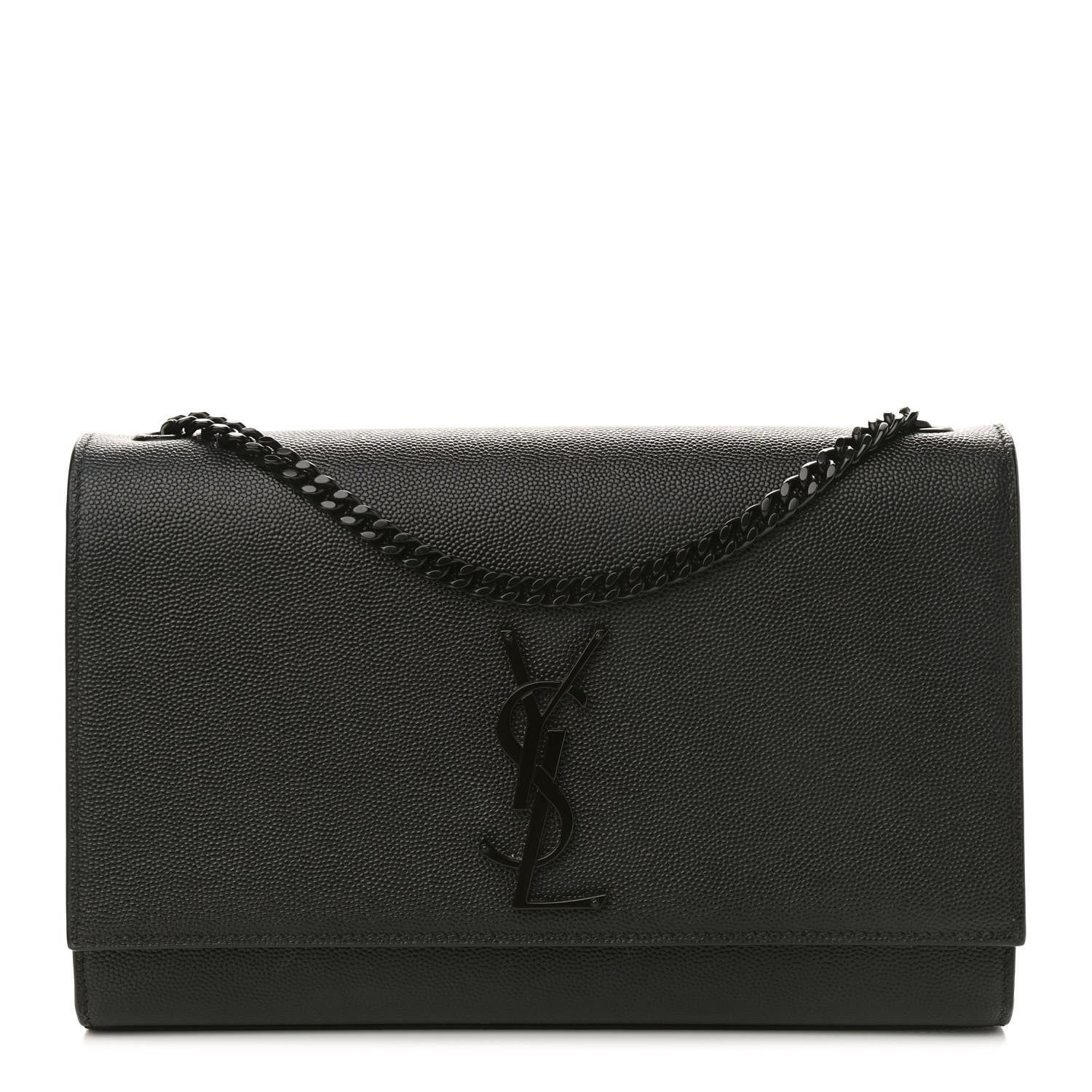 Saint Laurent Grain De Poudre Medium Classic Monogram Kate Satchel Black 1 of 9