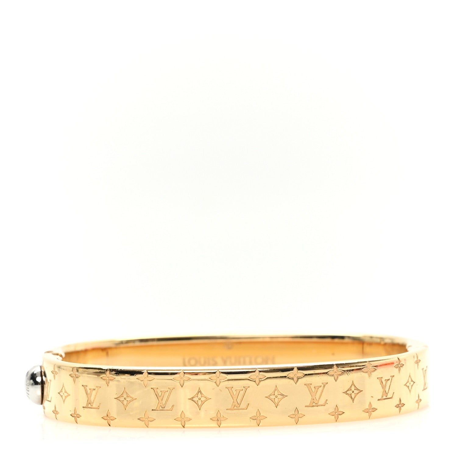 Louis Vuitton Brass Monogram Nanogram Cuff S Gold 1 of 6