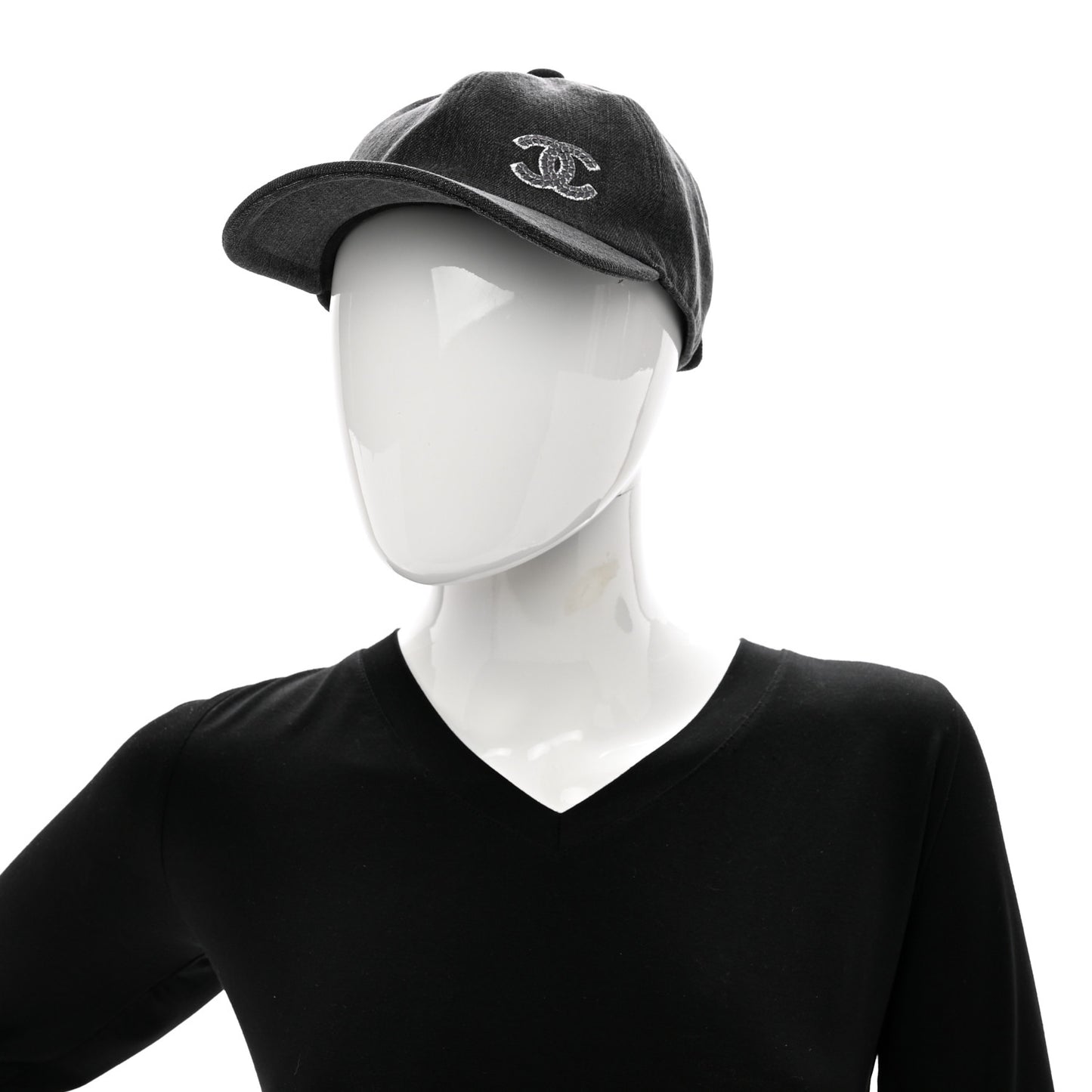 Cotton Sequin CC Cap Hat Black