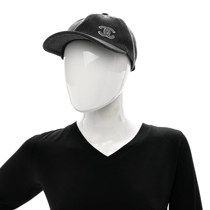 Chanel Cotton Sequin CC Cap Hat Black 2 of 9