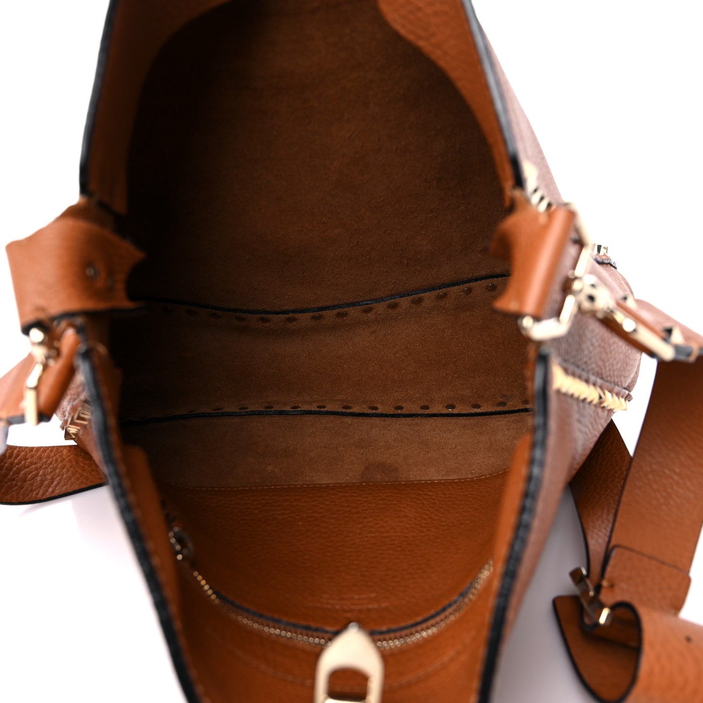 Pebbled Calfskin Small Rockstud Flip-Lock Messenger Bag Light Cuir