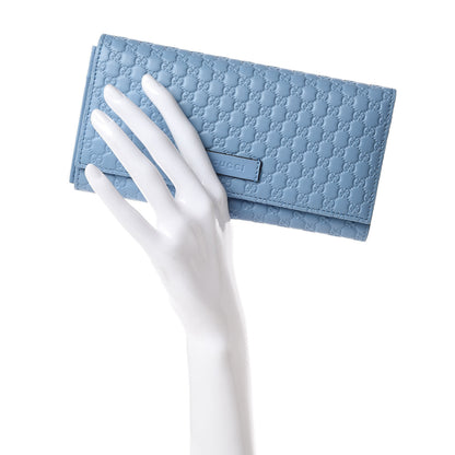 Gucci Soft Microguccissima Continental Wallet Mineral Blue 2 of 12