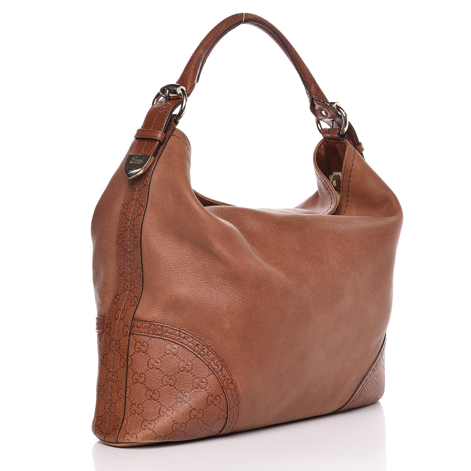 Gucci Calfskin Guccissima Trim Large Signoria Hobo Brown 3 of 19