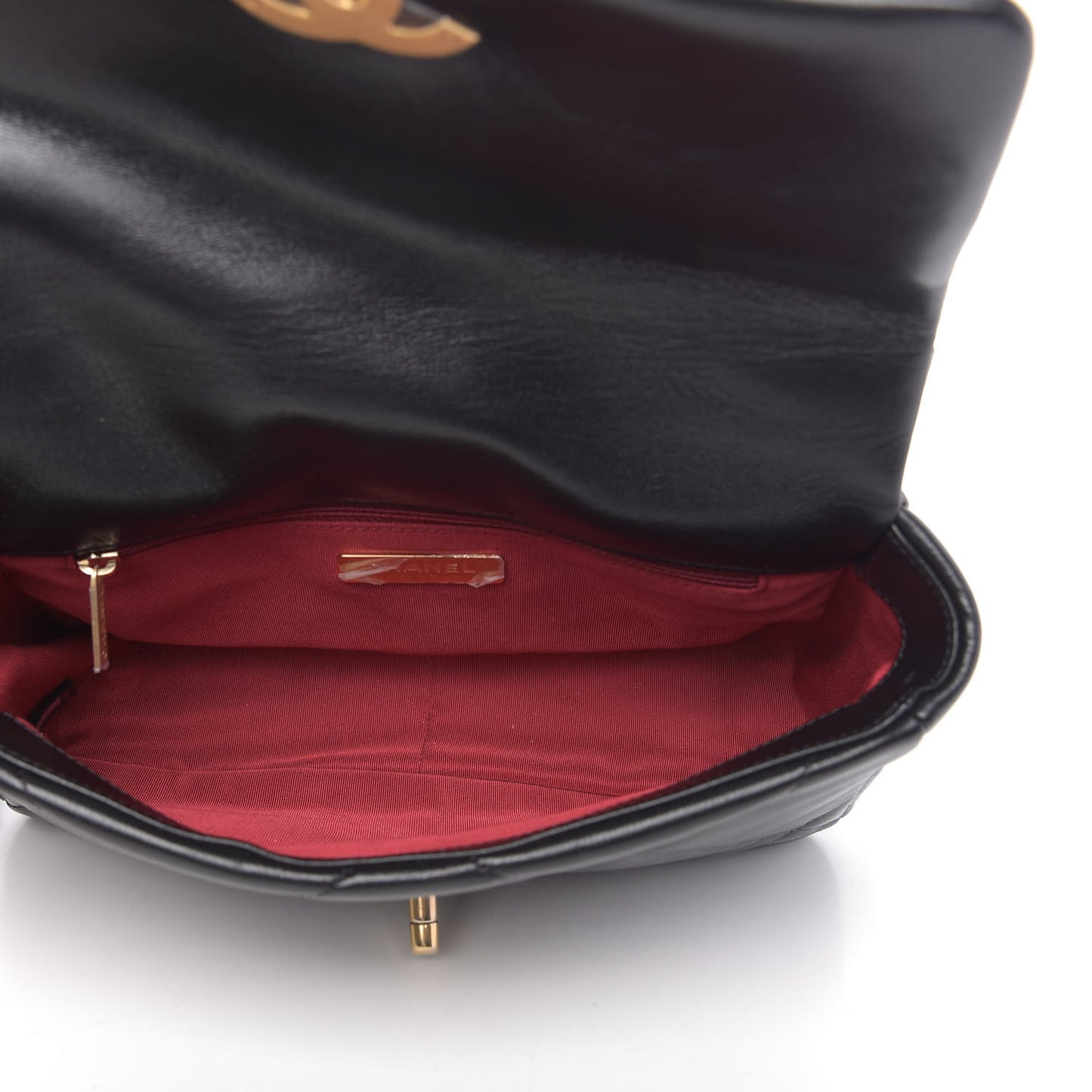 Goatskin Quilted Medium 19 Flap Black