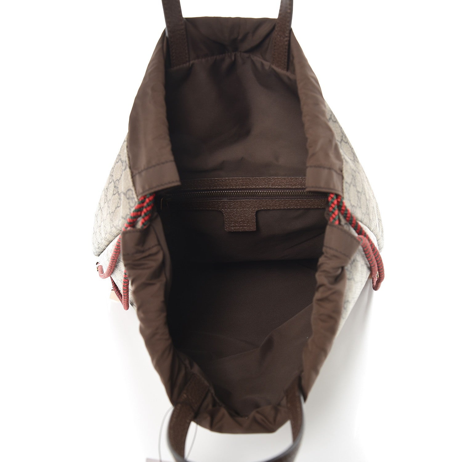 Gucci GG Supreme Monogram Neo Vintage Drawstring Backpack Beige New Acero Crop 5 of 6