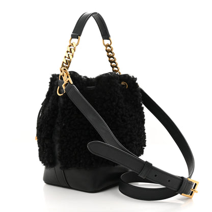 Saint Laurent Shearling Calfskin Small Emmanuelle Bucket Bag Black 3 of 12