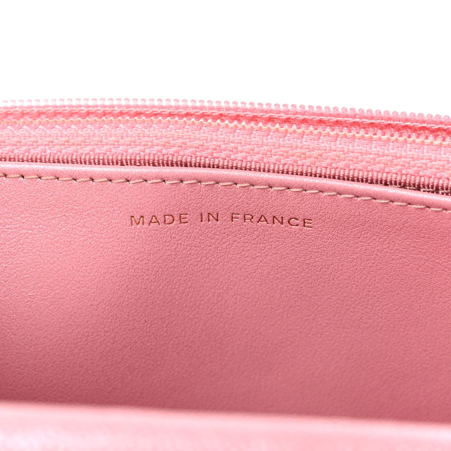 Iridescent Caviar Quilted Wallet on Chain WOC Pink