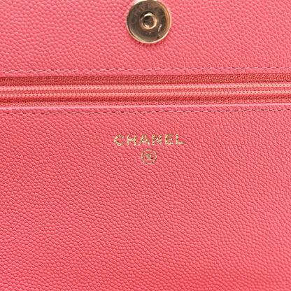 Chanel Caviar Quilted Vintage Mademoiselle Wallet On Chain WOC Dark Pink 6 of 11