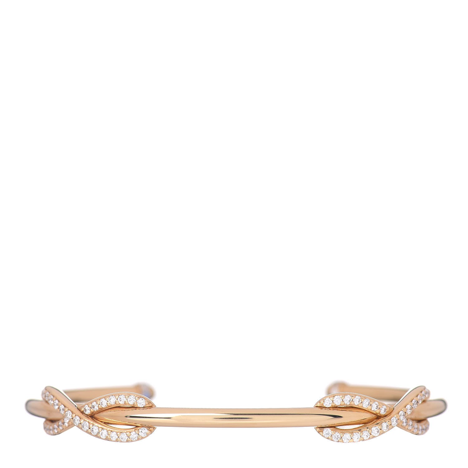 Tiffany 18K Yellow Gold Diamond Double Infinity Cuff Bracelet 1 of 4