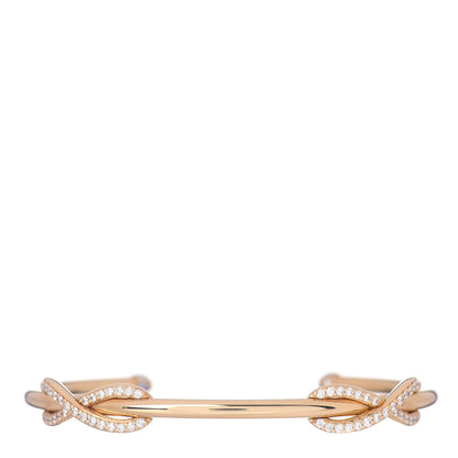 Tiffany 18K Yellow Gold Diamond Double Infinity Cuff Bracelet 1 of 4