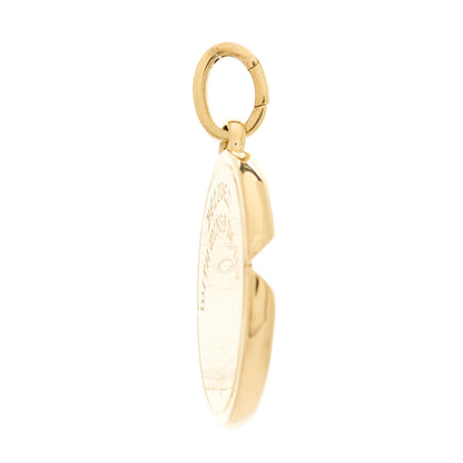 Foundrae 18K Yellow White Gold Diamond Large Beloved with Wings We Fly Oval Pushgate Medallion 3 of 3