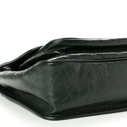 Saint Laurent Crinkled Calfskin Matelasse Monogram Medium Niki Chain Satchel Dark Green 9 of 10