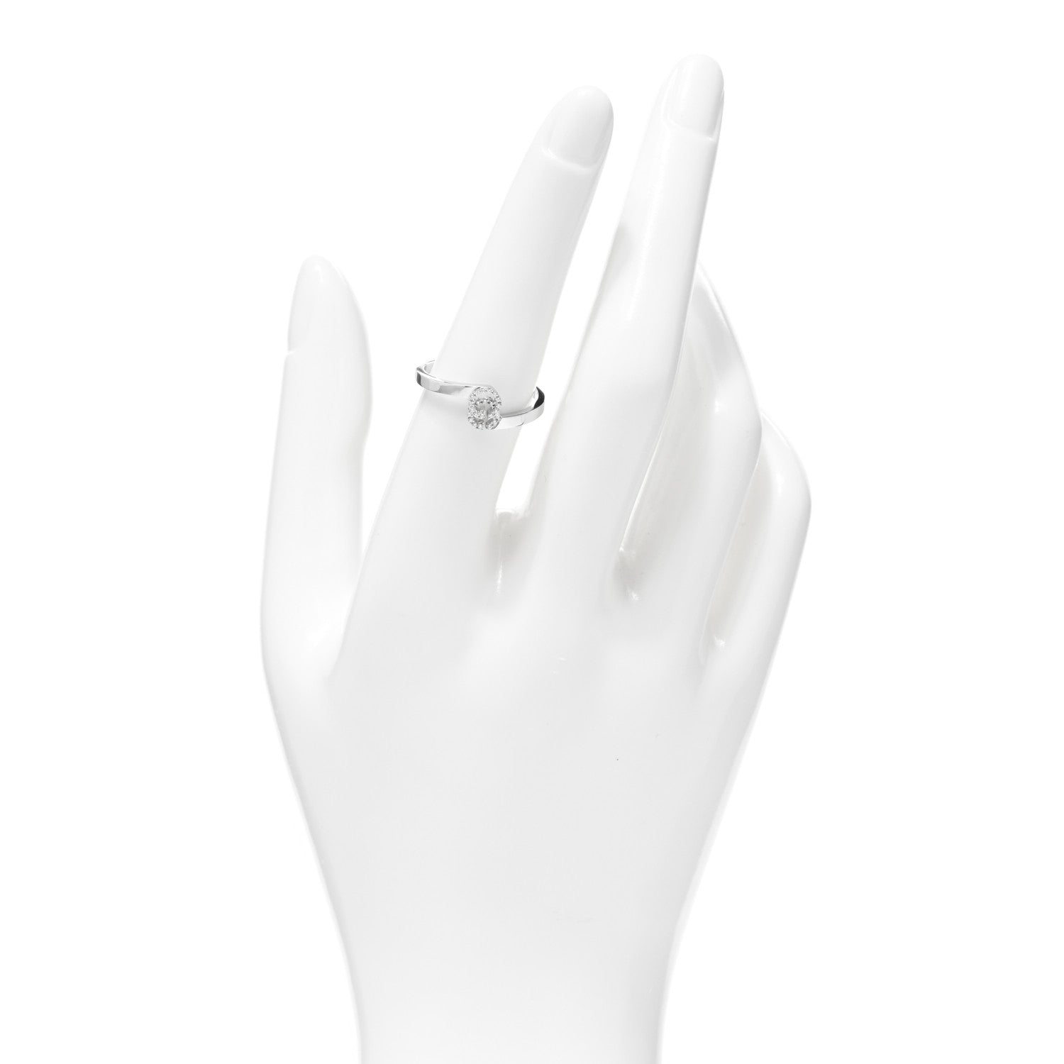 Gucci 18K White Gold Diamond Running G Ring 55 7.25 2 of 5