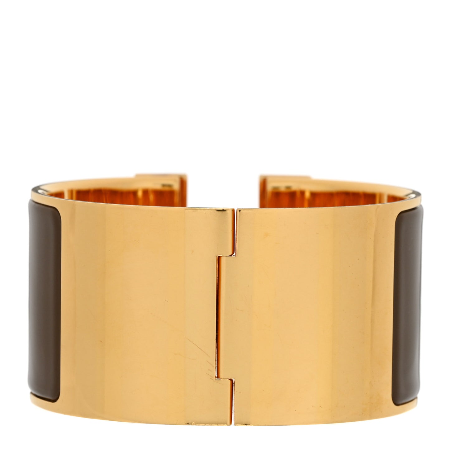 Enamel Extra Wide Clic Clac H Bracelet GM Chocolate