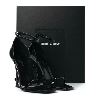 Saint Laurent Patent Calfskin Opyum 110 Sandals 38 Black 10 of 10