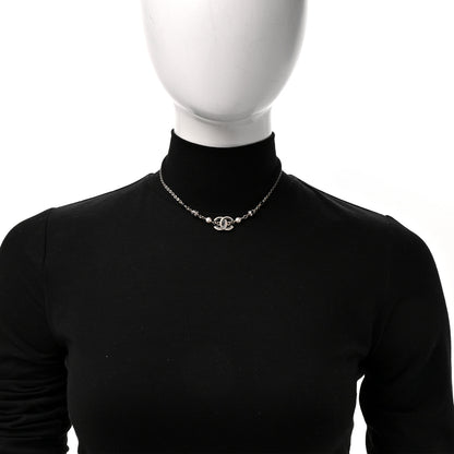 Chanel Glitter Enamel Crystal CC Beaded Choker Gold Black 2 of 4