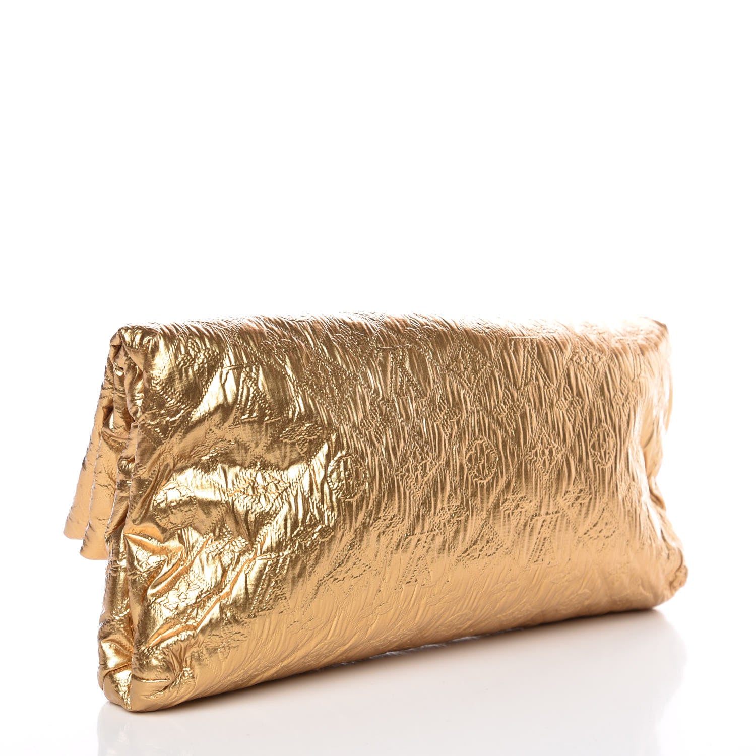 Louis Vuitton Jacquard Quilted Monogram Limelight Clutch MM Gold 3 of 9