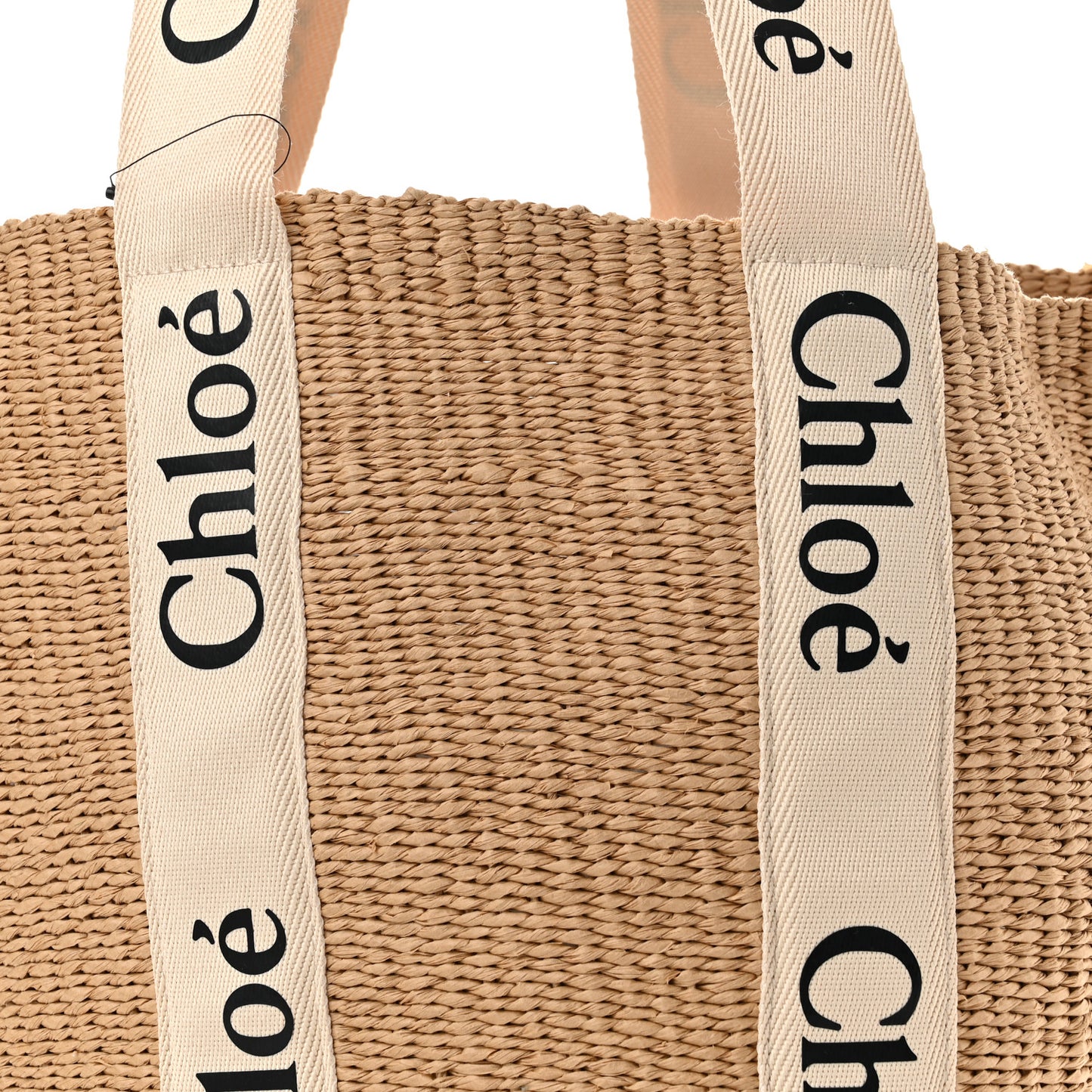 Raffia Large Woody Tote White