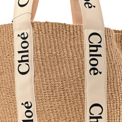 Chloe Raffia Large Woody Tote White 7 of 10