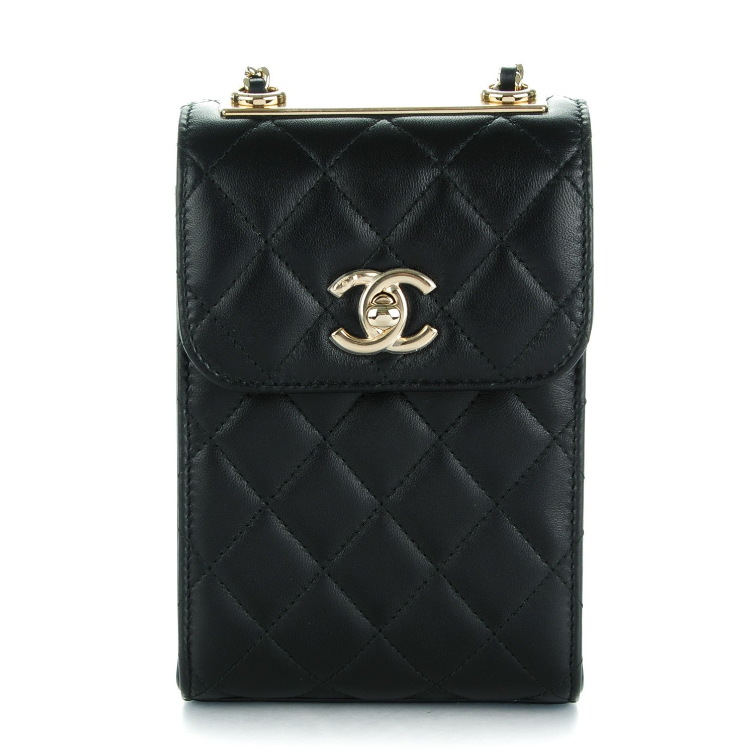 Chanel Lambskin Quilted Trendy CC Phone Holder Black 1 of 8