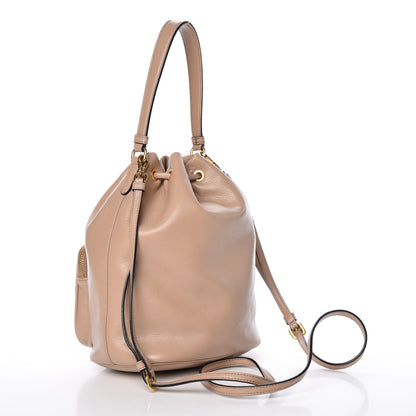 Prada Glace Calfskin Embossed Bucket Bag Cammeo 3 of 10