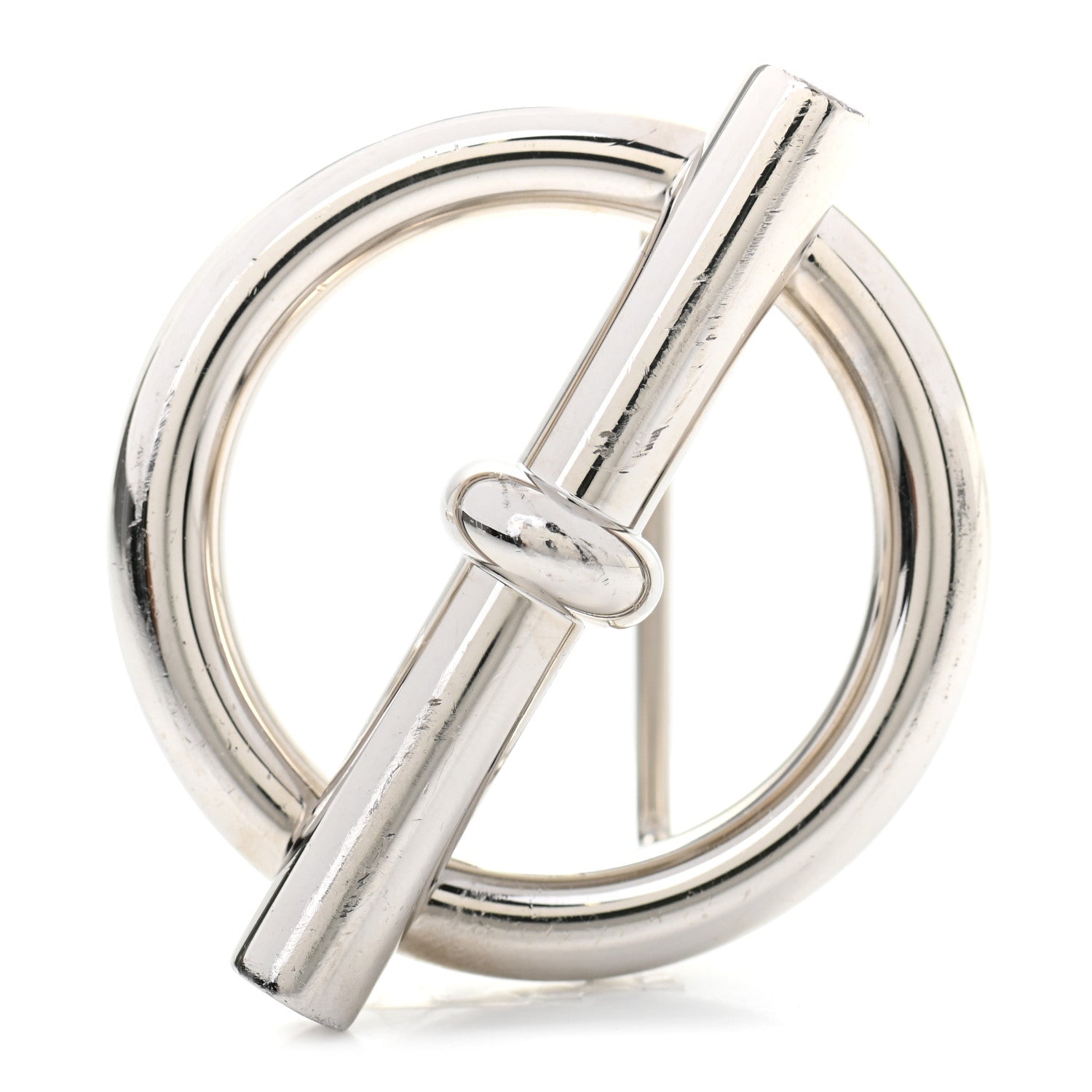 Hermes Palladium 32mm Glenan Belt Buckle Silver 1 of 4