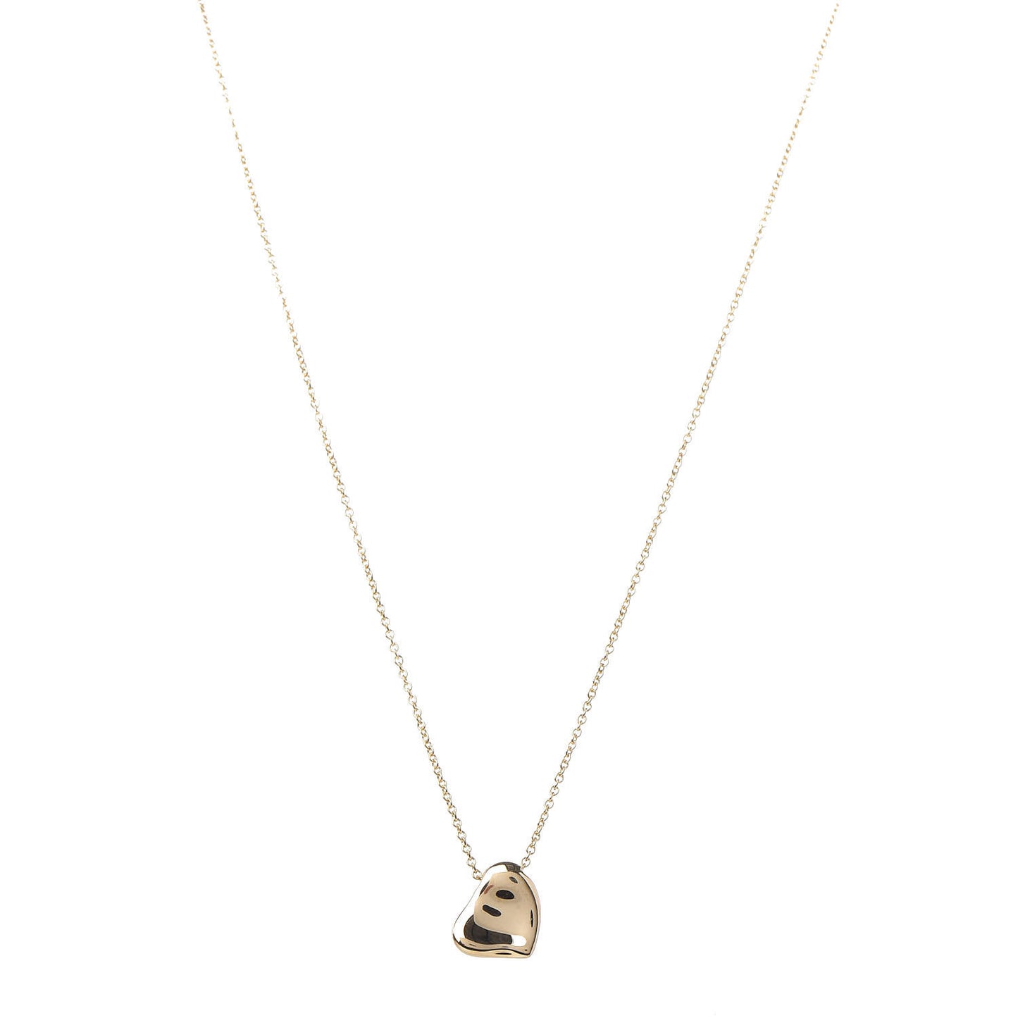 18K Yellow Gold 11mm Elsa Perretti Full Heart Pendant Necklace