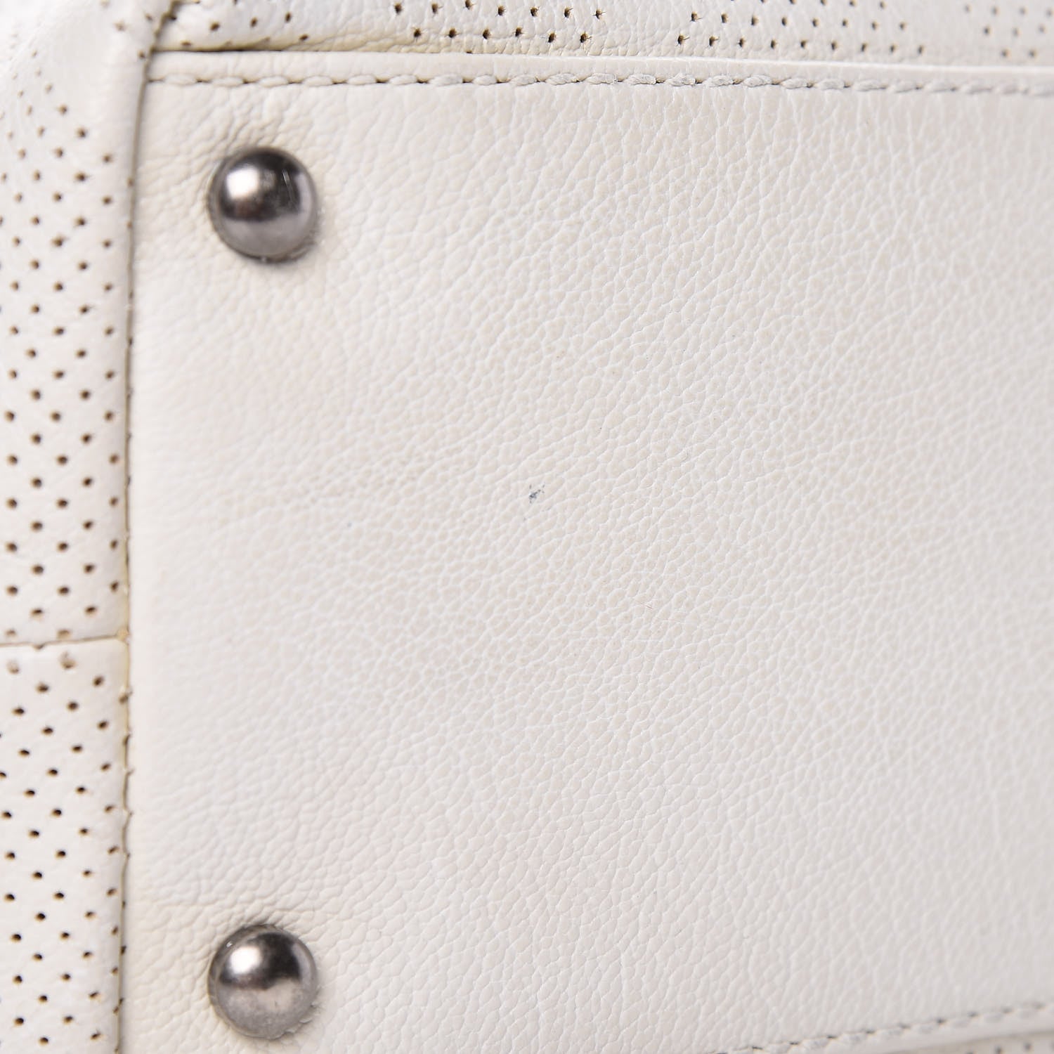 Chanel Goatskin Perforated Large CC Tote White 22 of 29
