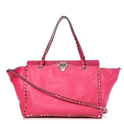 Valentino Garavani Vitello Medium Rockstud Tote Fuxia Fluo 1 of 10